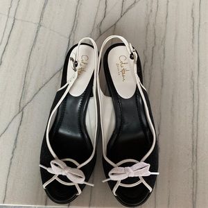 Cole Haan G Series Buckle Bow Slingback Wedge